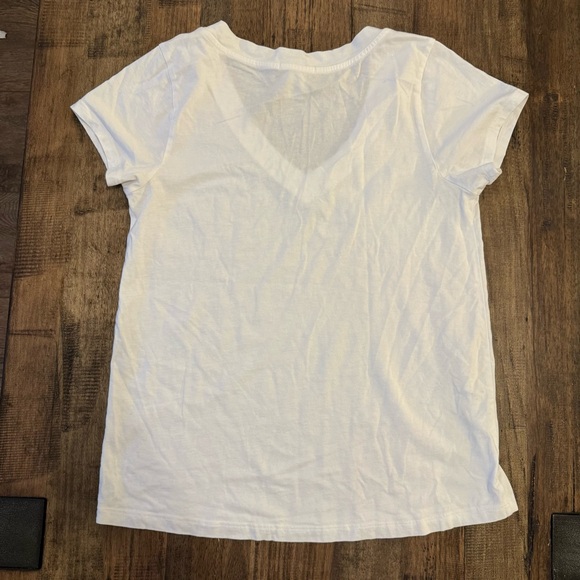 LAmade White V-Neck Women's Short Sleeve Top L - Picture 3 of 5